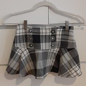 ELSY plaid wool skirt - girls size 7/8 adjustable waist